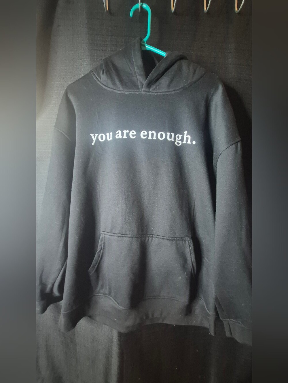 Black Men's Hoodie Sweatshirt - "you are enough."